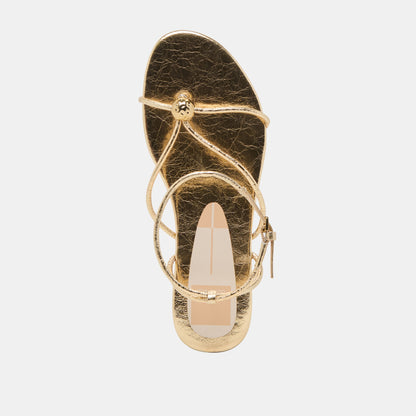 Kenley Gold Leather Sandals | Dolce Vita Great Value