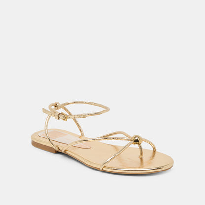 Kenley Gold Leather Sandals | Dolce Vita Great Value