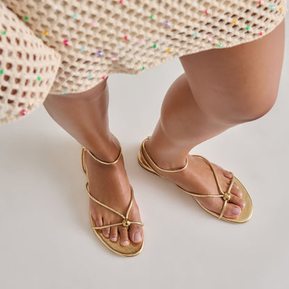 Kenley Gold Leather Sandals | Dolce Vita Great Value