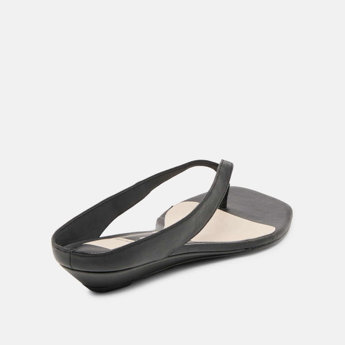 GIZEL Black Leather Thong Square-Toe Sandals | Dolce Vita Classic