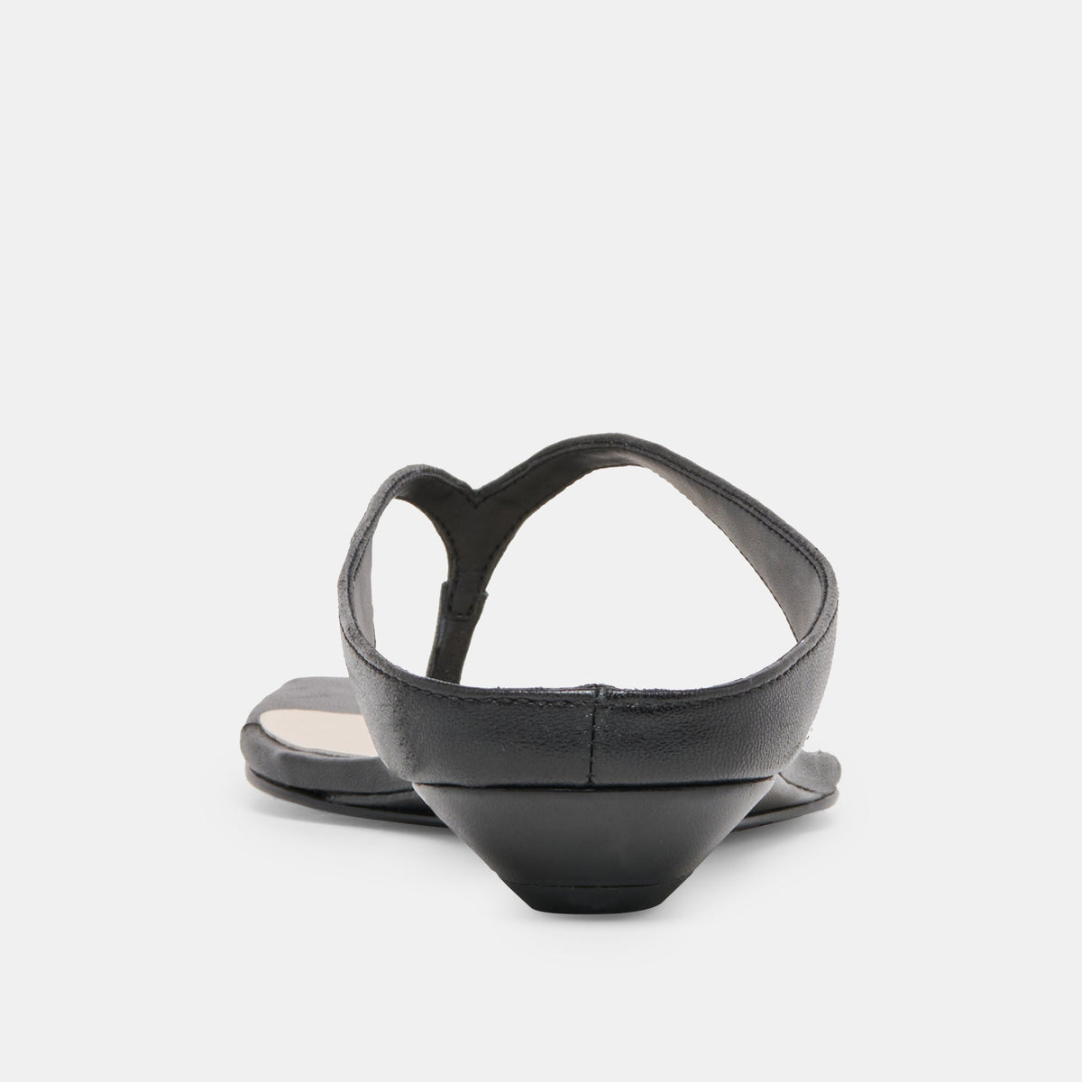 GIZEL Black Leather Thong Square-Toe Sandals | Dolce Vita Classic