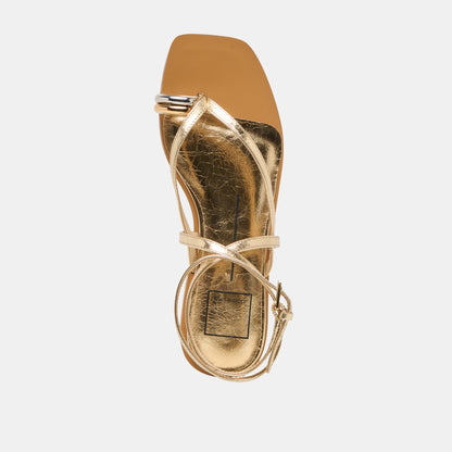 Tyrice Gold Leather Sandals | Dolce Vita Value