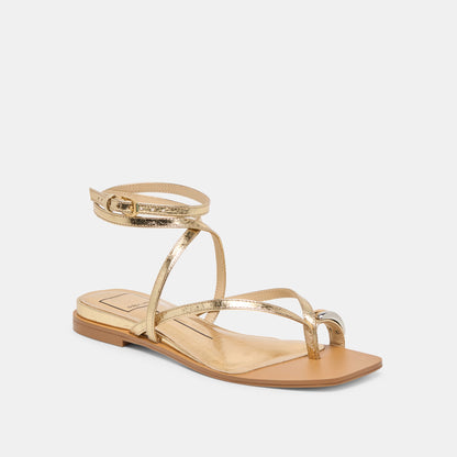 Tyrice Gold Leather Sandals | Dolce Vita Value