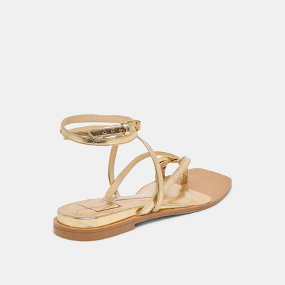 Tyrice Gold Leather Sandals | Dolce Vita Value