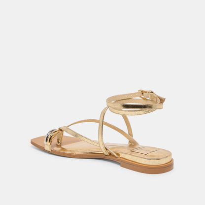 Tyrice Gold Leather Sandals | Dolce Vita Value