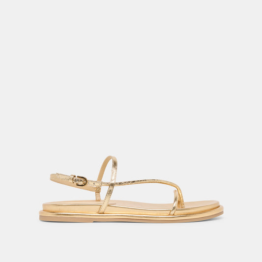 Dom Gold Distressed Leather Sandals | Dolce Vita New