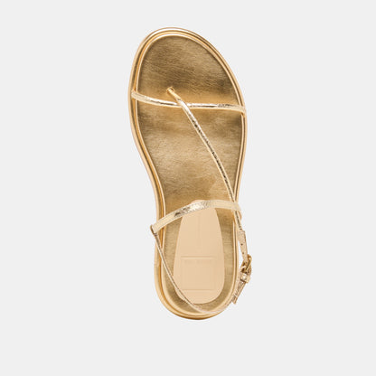 Dom Gold Distressed Leather Sandals | Dolce Vita New