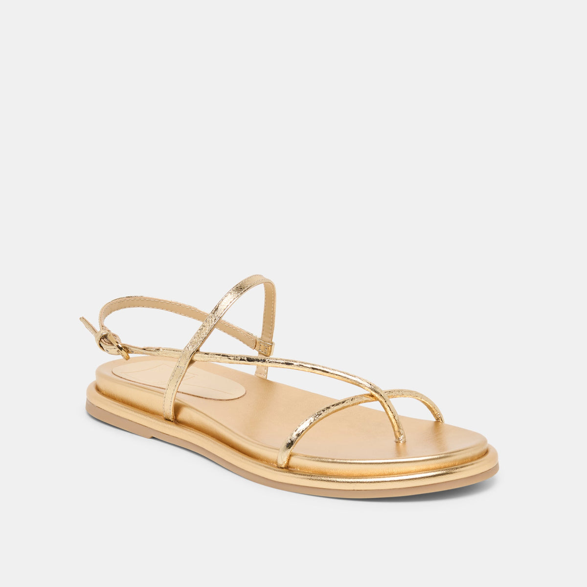 Dom Gold Distressed Leather Sandals | Dolce Vita New