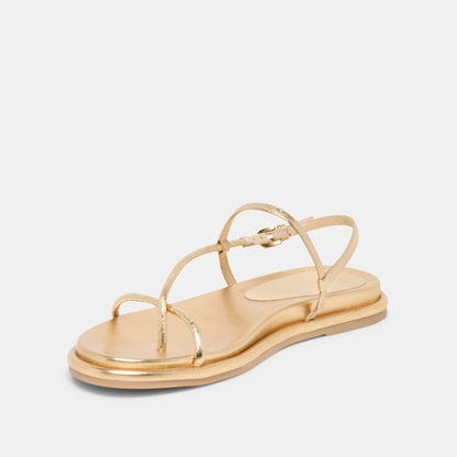 Dom Gold Distressed Leather Sandals | Dolce Vita New