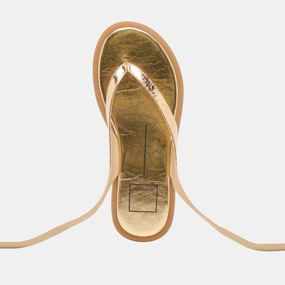 Jayden Gold Distressed Leather Sandals | Dolce Vita Deals