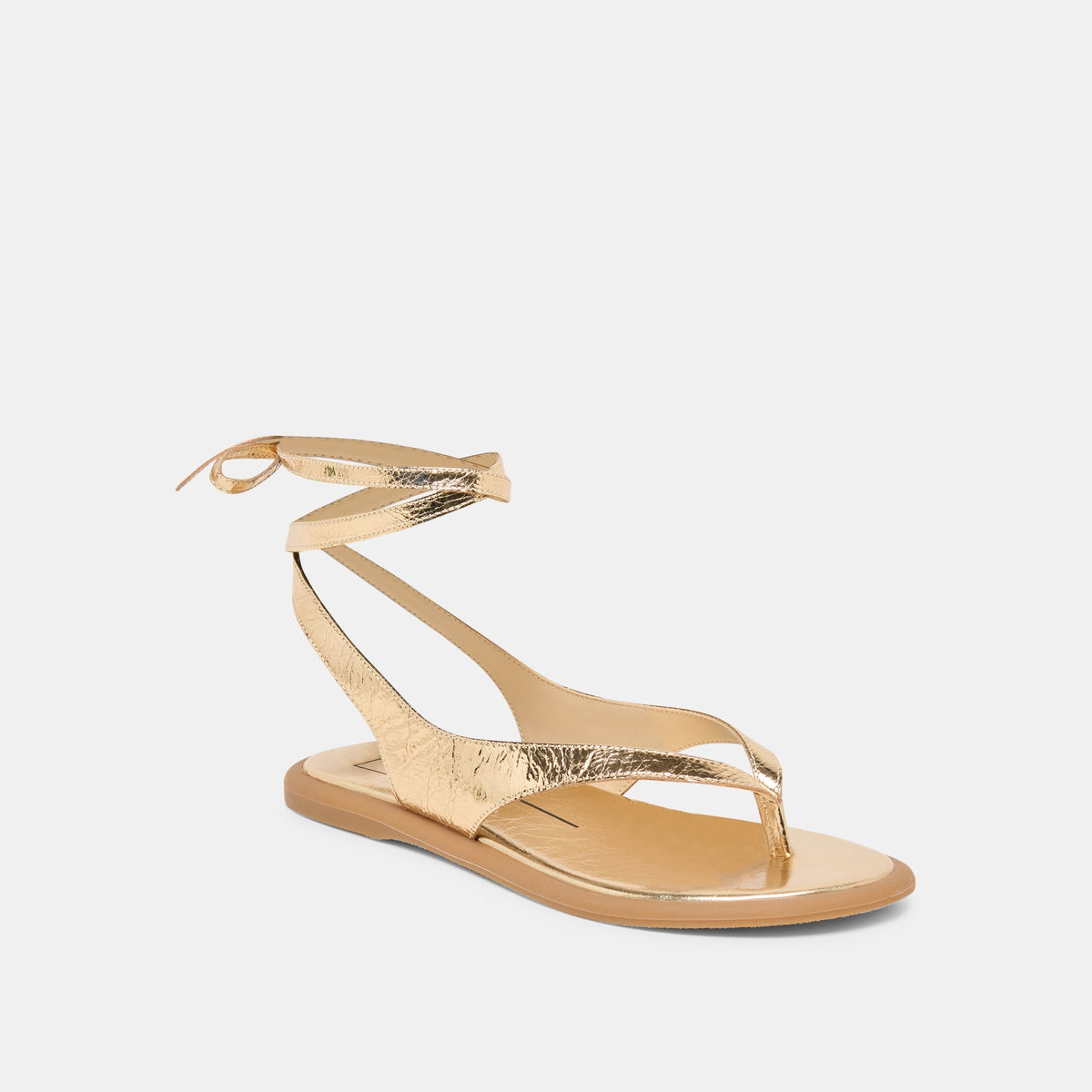 Jayden Gold Distressed Leather Sandals | Dolce Vita Deals