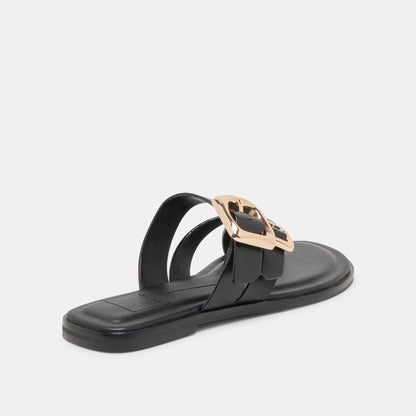 Shore Black Leather Sandals | Dolce Vita Signature
