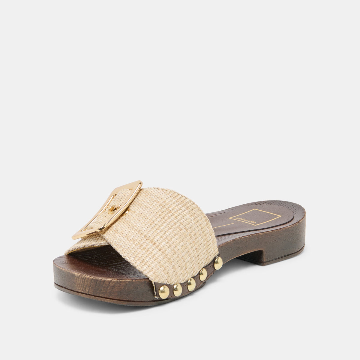SHERY Natural Raffia Open-Toe Buckle Wood Sole Sandals | Dolce Vita Special Offer