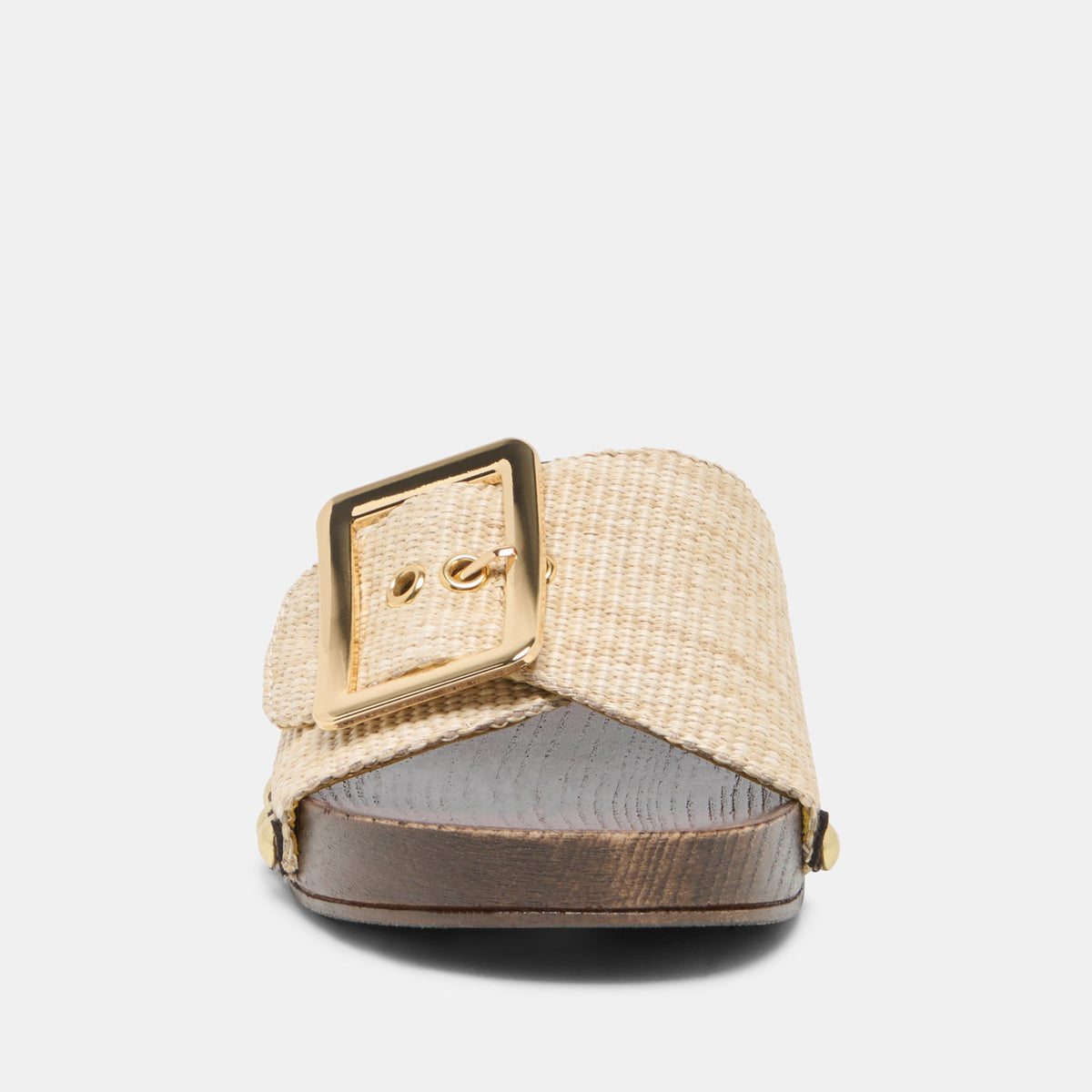 SHERY Natural Raffia Open-Toe Buckle Wood Sole Sandals | Dolce Vita Special Offer
