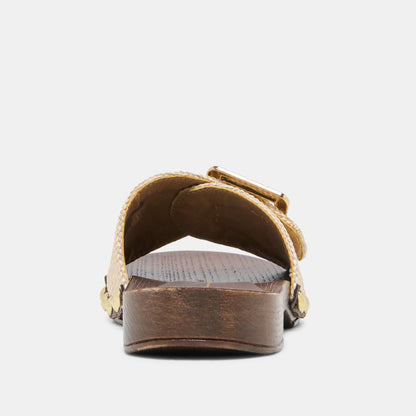 SHERY Natural Raffia Open-Toe Buckle Wood Sole Sandals | Dolce Vita Special Offer