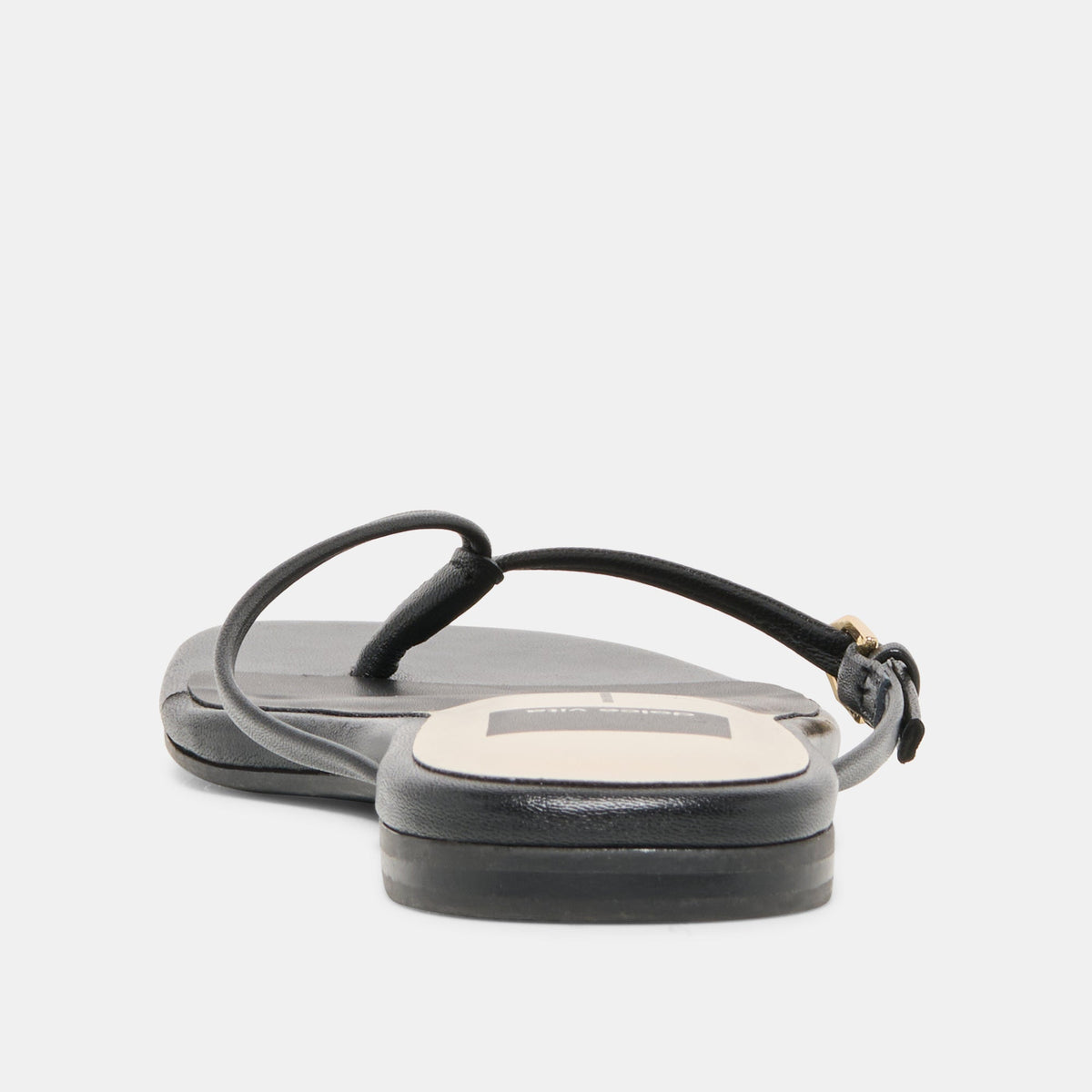 MALTA Black Leather Buckle Flip-Flop Sandals | Dolce Vita Premium