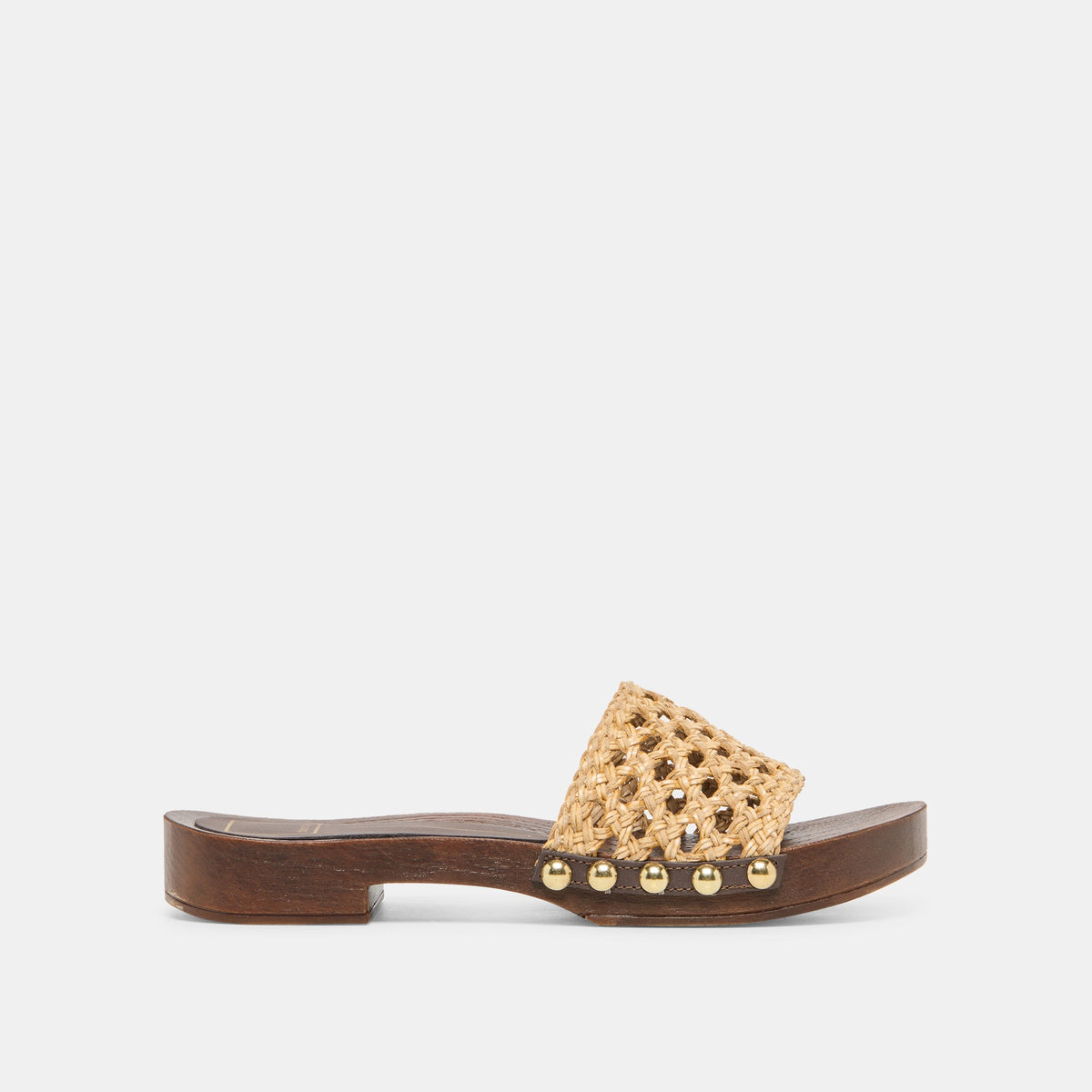 SADIE Tan Raffia Wood Sole Open-Toe Sandals | Dolce Vita Quality