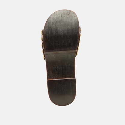 SADIE Tan Raffia Wood Sole Open-Toe Sandals | Dolce Vita Quality