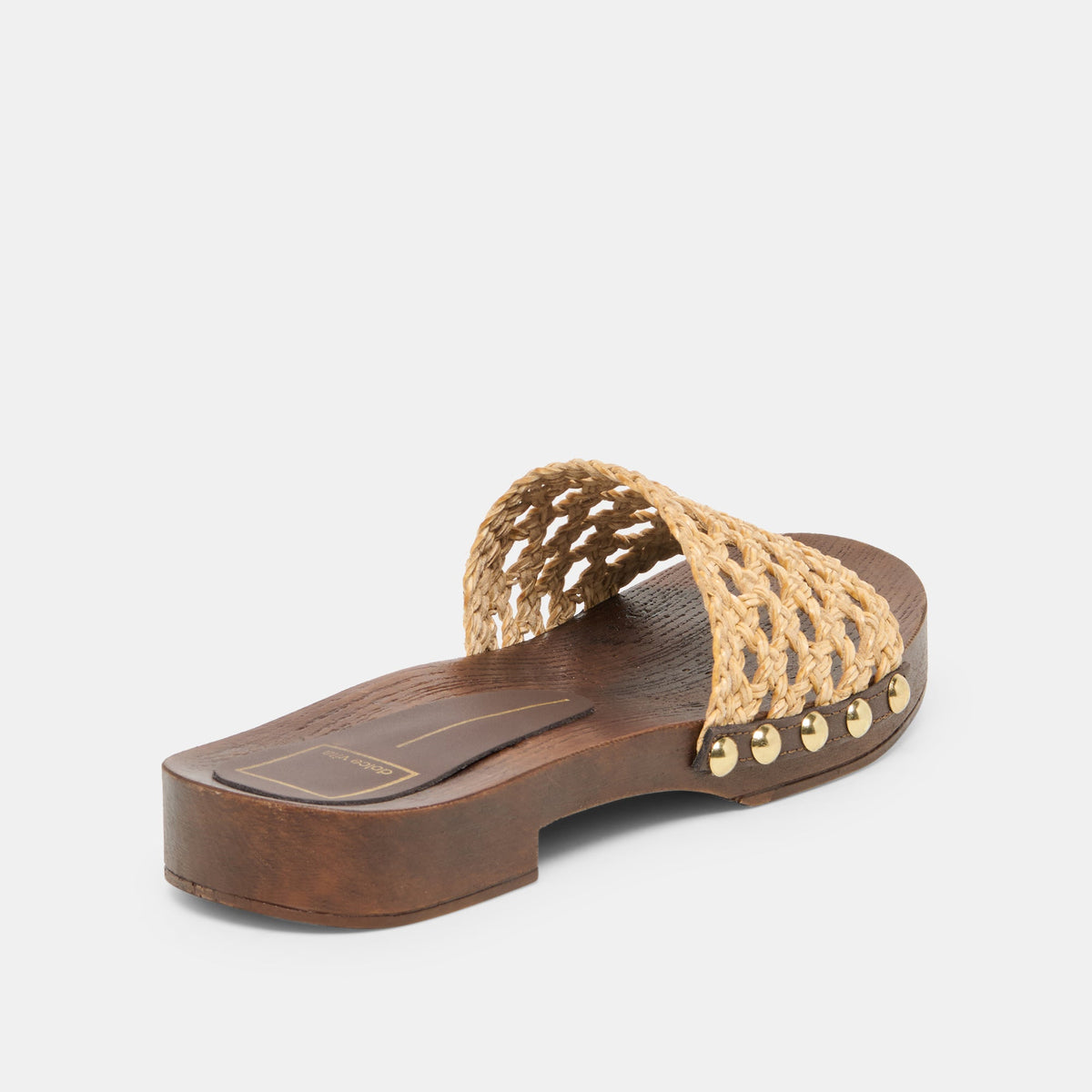 SADIE Tan Raffia Wood Sole Open-Toe Sandals | Dolce Vita Quality