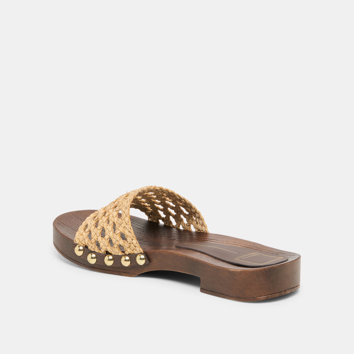 SADIE Tan Raffia Wood Sole Open-Toe Sandals | Dolce Vita Quality