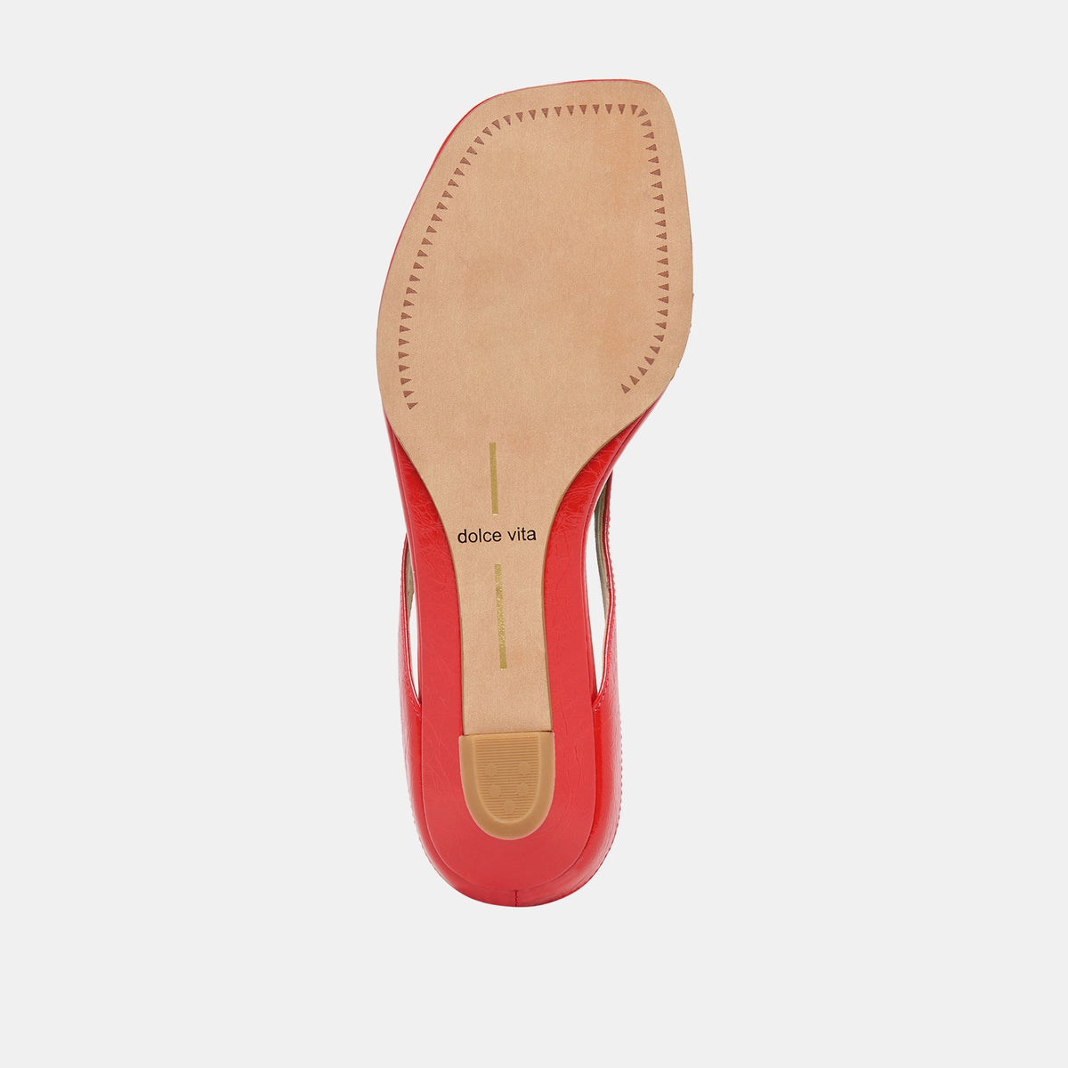 GIZEL Red Crinkle Patent Thong Square-Toe Sandals | Dolce Vita Trusted