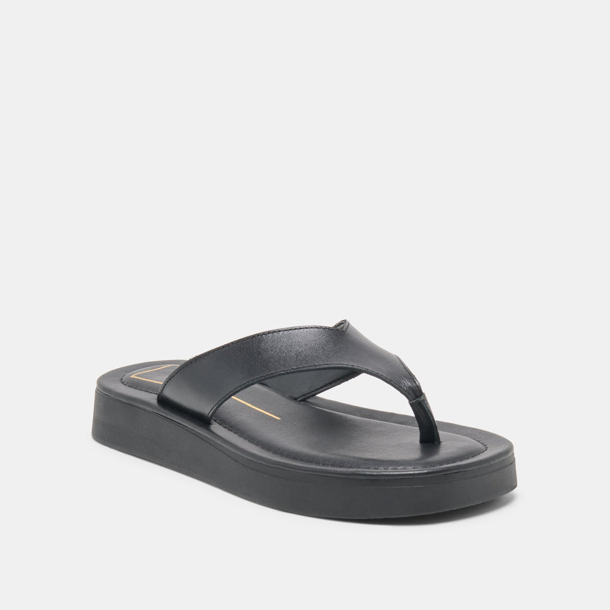 BLAYZE Black Leather Platform Flip-Flop Sandals | Dolce Vita Smart Buy