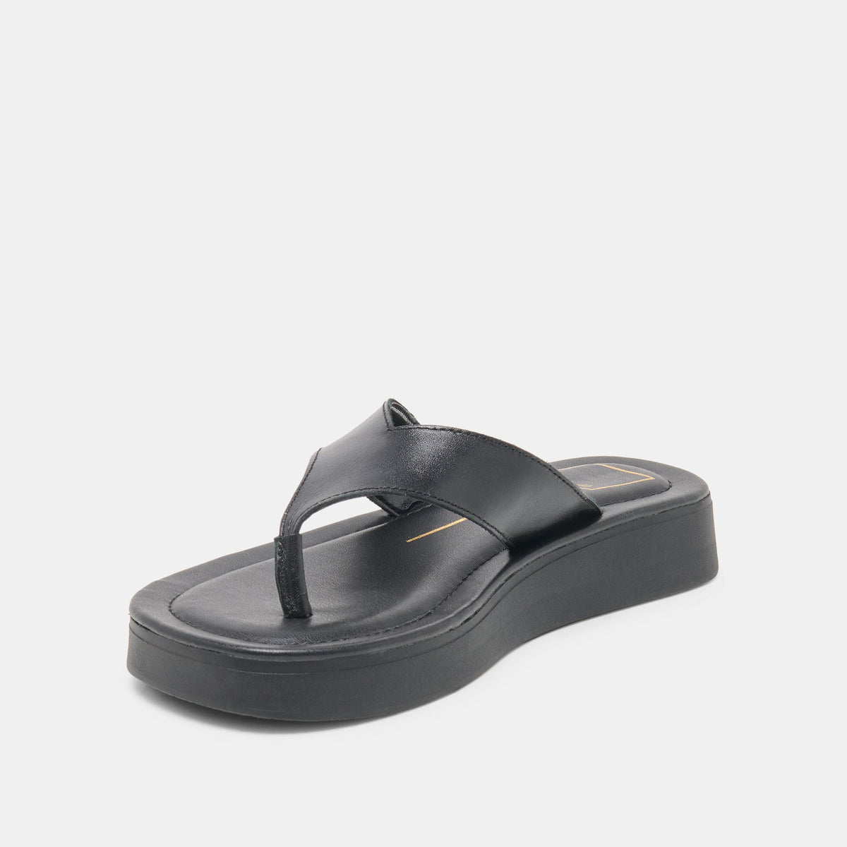 BLAYZE Black Leather Platform Flip-Flop Sandals | Dolce Vita Smart Buy