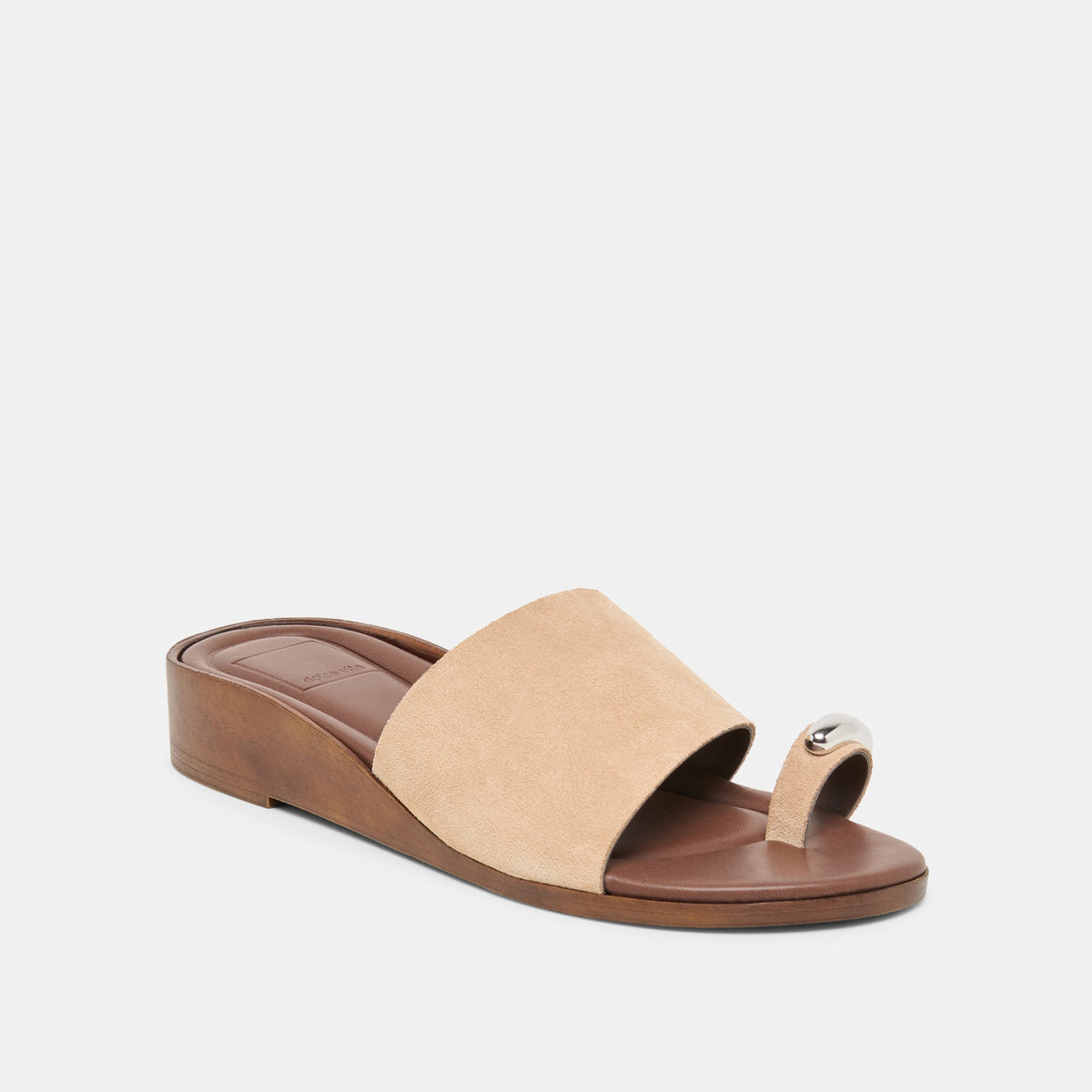 MOXY Sand Suede Metal Detail Open-Toe Sandals | Dolce Vita Quality