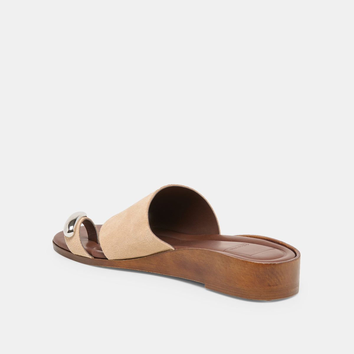 MOXY Sand Suede Metal Detail Open-Toe Sandals | Dolce Vita Quality