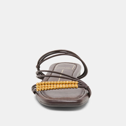 LYNDEE BEAD Espresso Stella Strappy Open-Toe Sandals | Dolce Vita Featured