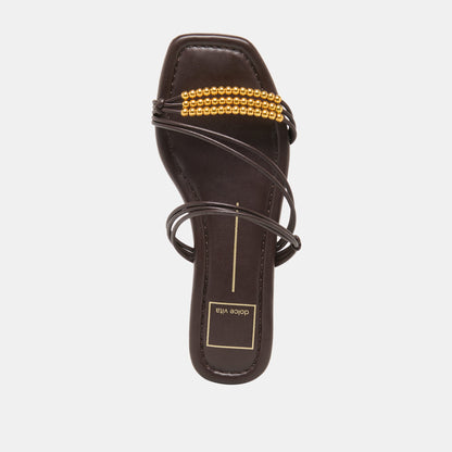 LYNDEE BEAD Espresso Stella Strappy Open-Toe Sandals | Dolce Vita Featured