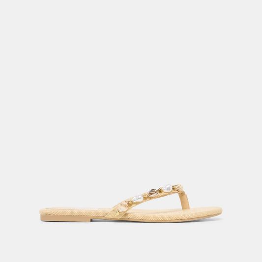 KYSHA Lt Natural Raffia Shell Flip-Flop Sandals | Dolce Vita Latest