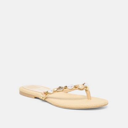 KYSHA Lt Natural Raffia Shell Flip-Flop Sandals | Dolce Vita Latest