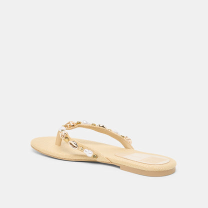 KYSHA Lt Natural Raffia Shell Flip-Flop Sandals | Dolce Vita Latest