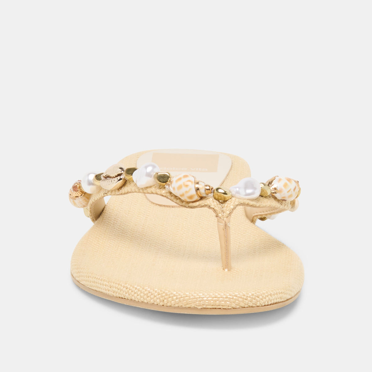 KYSHA Lt Natural Raffia Shell Flip-Flop Sandals | Dolce Vita Latest