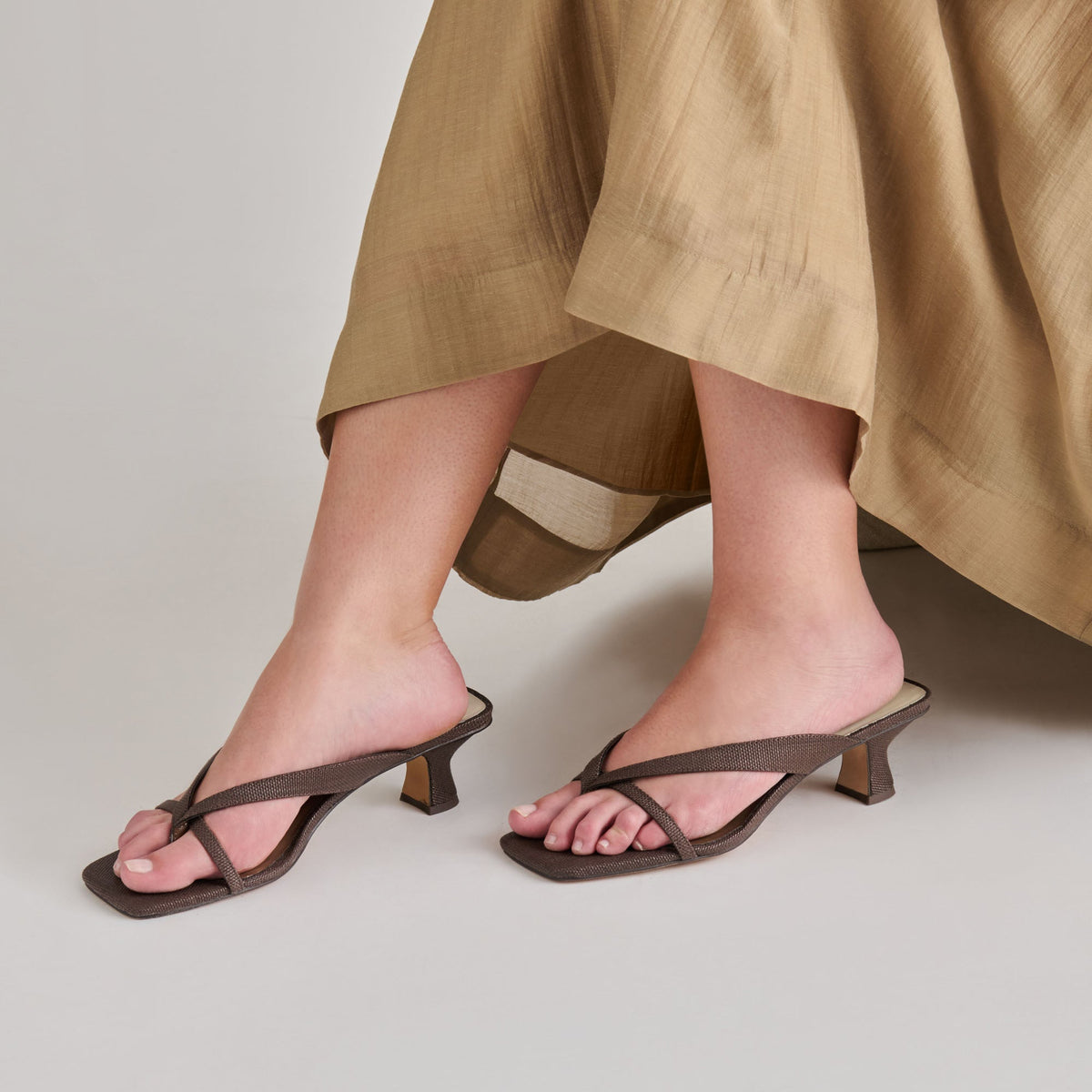 Brevel Chocolate Raffia Heels | Dolce Vita Special Offer