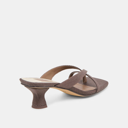 Brevel Chocolate Raffia Heels | Dolce Vita Special Offer