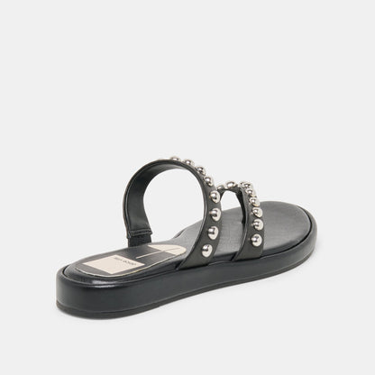 Amary Stud Black Leather Sandals | Dolce Vita Exclusive