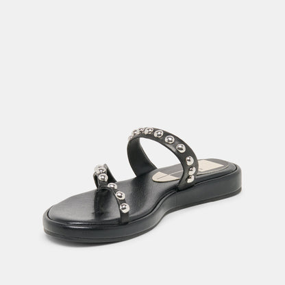 Amary Stud Black Leather Sandals | Dolce Vita Exclusive