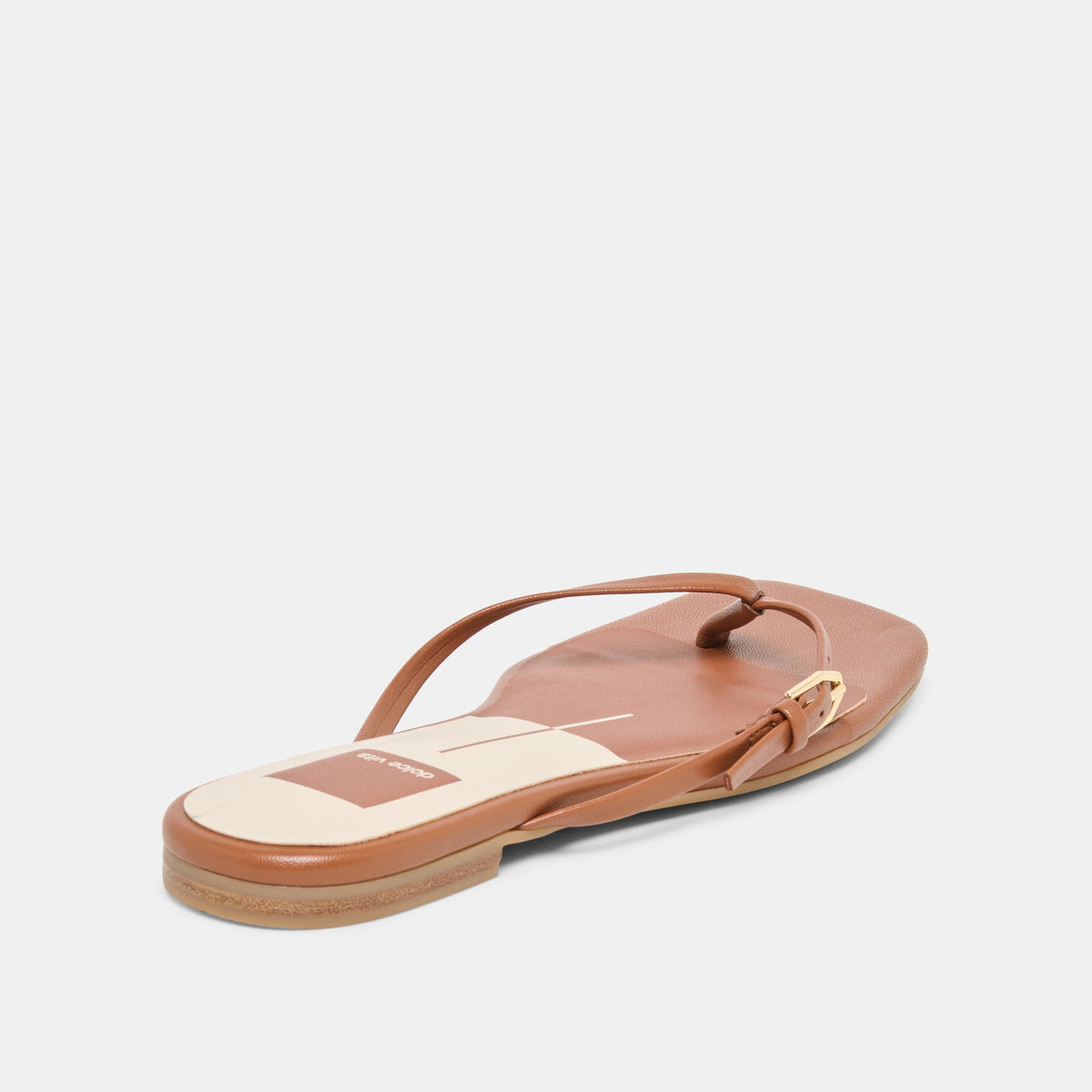 MALTA Cognac Leather Buckle Flip-Flop Sandals | Dolce Vita Deals
