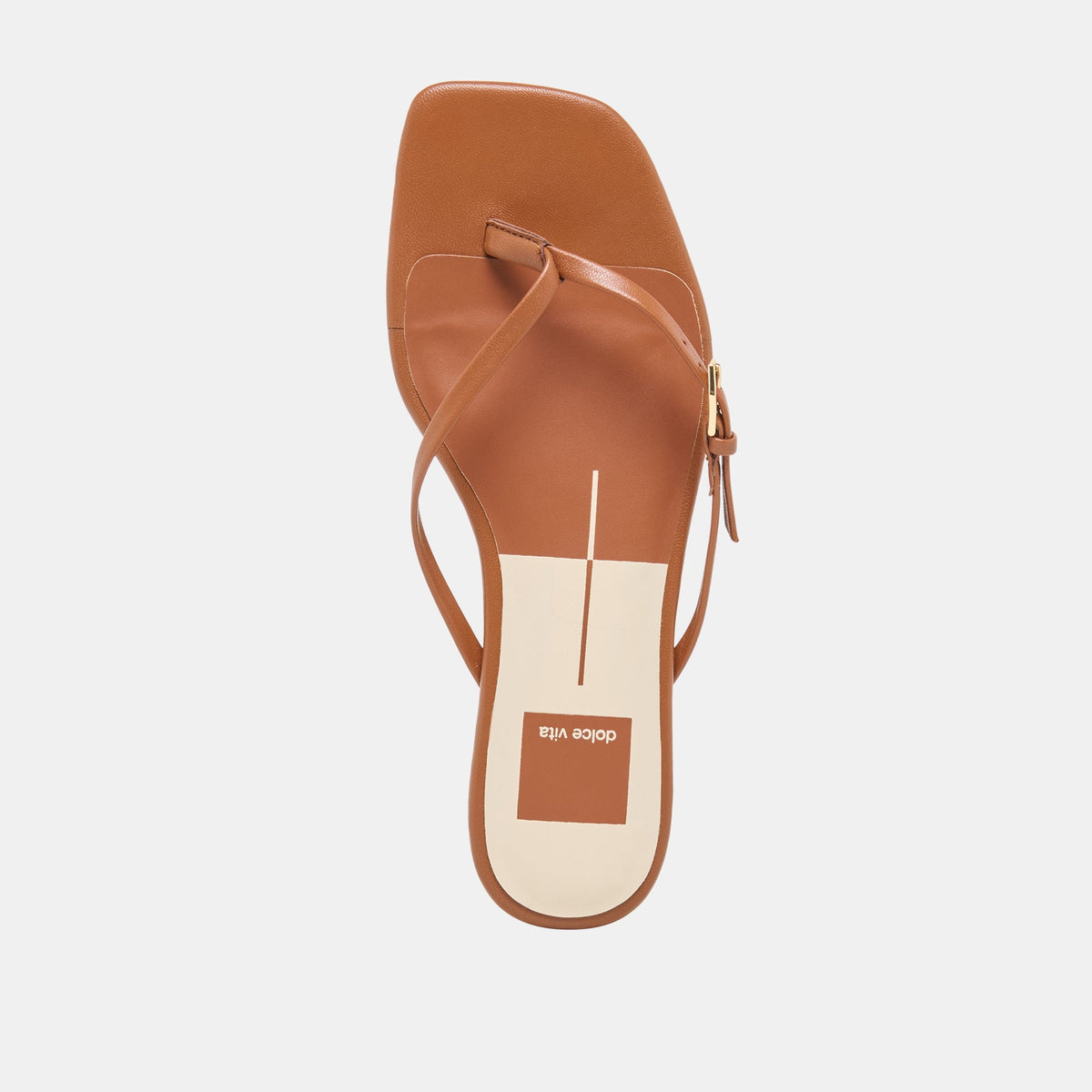 MALTA Cognac Leather Buckle Flip-Flop Sandals | Dolce Vita Deals