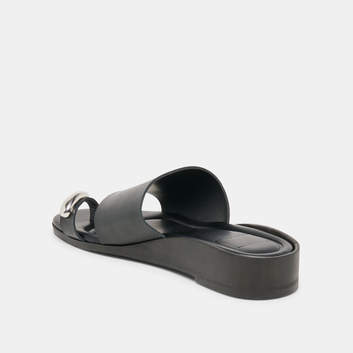 MOXY Black Leather Metal Detail Open-Toe Sandals | Dolce Vita Best Seller