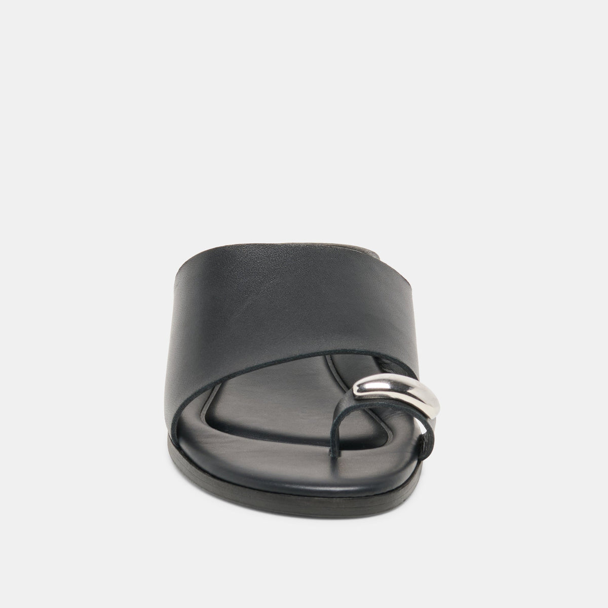 MOXY Black Leather Metal Detail Open-Toe Sandals | Dolce Vita Best Seller