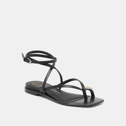 Tyrice Black Leather Sandals | Dolce Vita Value
