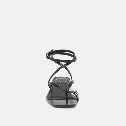 Tyrice Black Leather Sandals | Dolce Vita Value