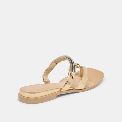 Tarina Gold Leather Sandals | Dolce Vita Value