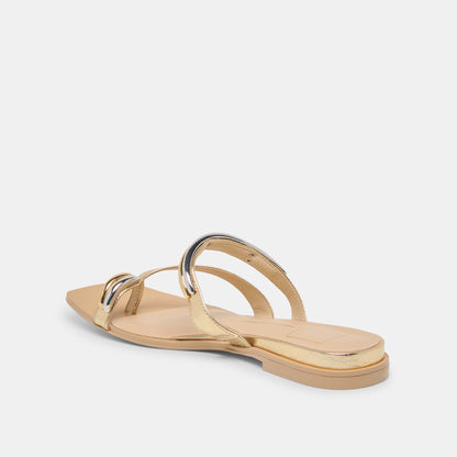Tarina Gold Leather Sandals | Dolce Vita Value
