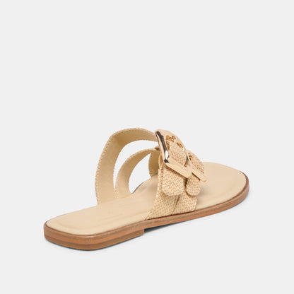 SHORE Sand Raffia Flip-Flop Buckled Sandals | Dolce Vita Recommended
