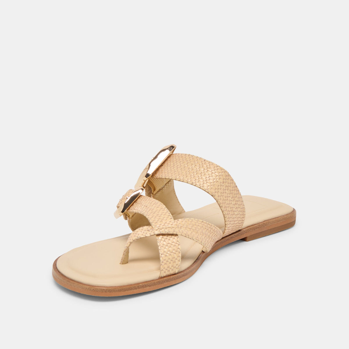 SHORE Sand Raffia Flip-Flop Buckled Sandals | Dolce Vita Recommended
