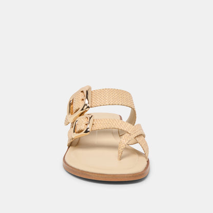 SHORE Sand Raffia Flip-Flop Buckled Sandals | Dolce Vita Recommended